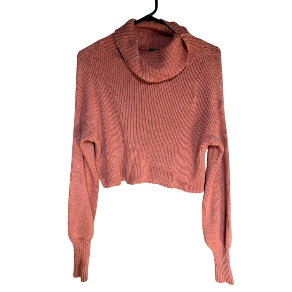 Wild Fable XS Crop‎ Cozy Pink Turtleneck Sweater